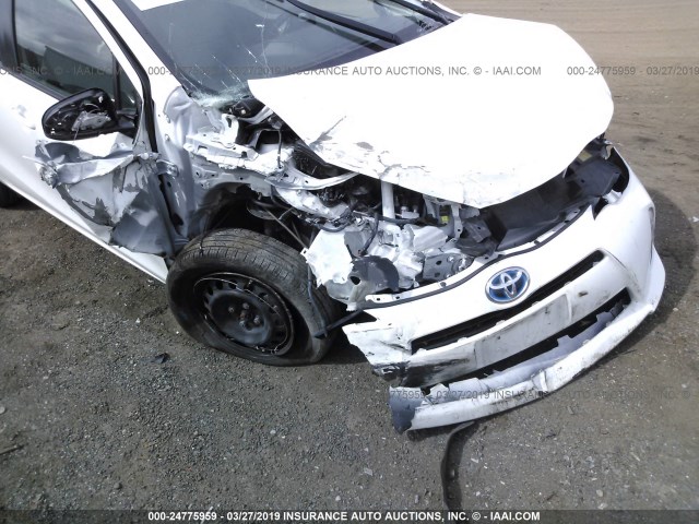 JTDKDTB38D1551556 - 2013 TOYOTA PRIUS C WHITE photo 6