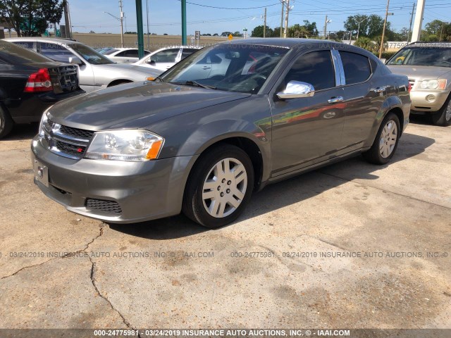 1C3CDZAB1DN675990 - 2013 DODGE AVENGER GRAY photo 2