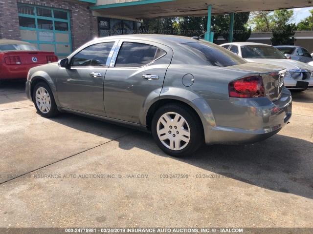 1C3CDZAB1DN675990 - 2013 DODGE AVENGER GRAY photo 3