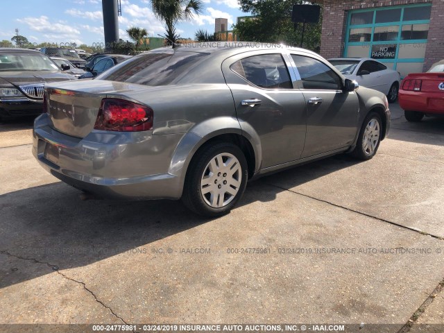 1C3CDZAB1DN675990 - 2013 DODGE AVENGER GRAY photo 4