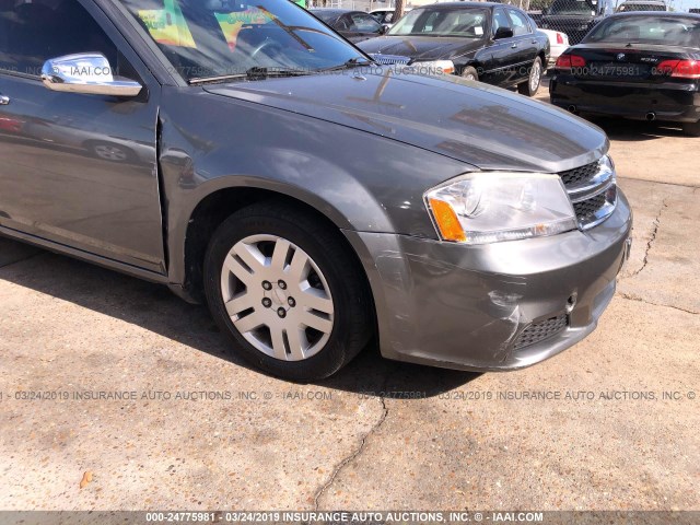 1C3CDZAB1DN675990 - 2013 DODGE AVENGER GRAY photo 6