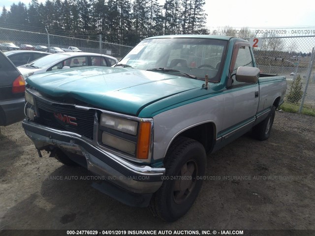 1GTFK24K6PE504058 - 1993 GMC SIERRA K2500 GREEN photo 2