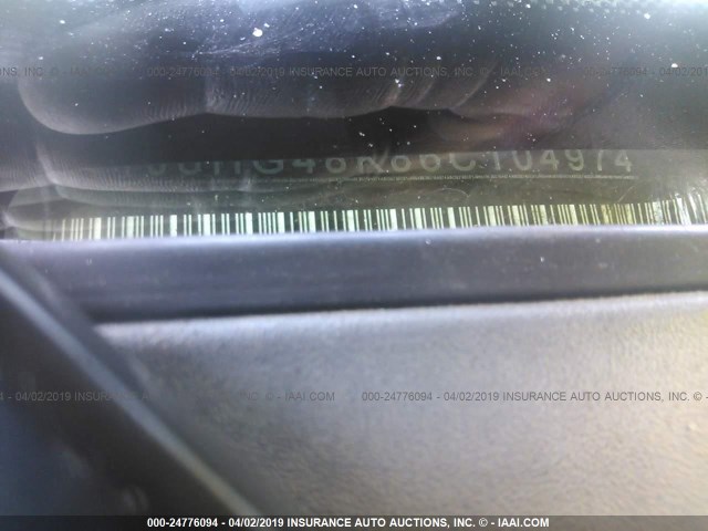 1J8HG48K86C104974 - 2006 JEEP COMMANDER SILVER photo 9