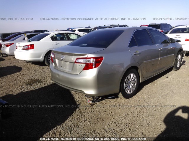 4T4BF1FK0ER415780 - 2014 TOYOTA CAMRY L/SE/LE/XLE TAN photo 4