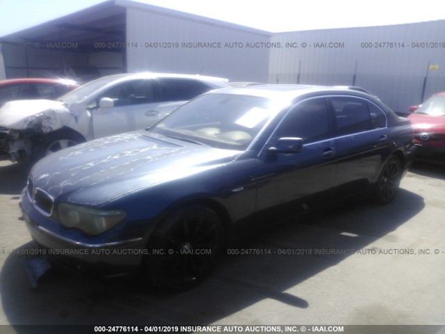 WBAGN63492DR06562 - 2002 BMW 745 LI BLUE photo 2