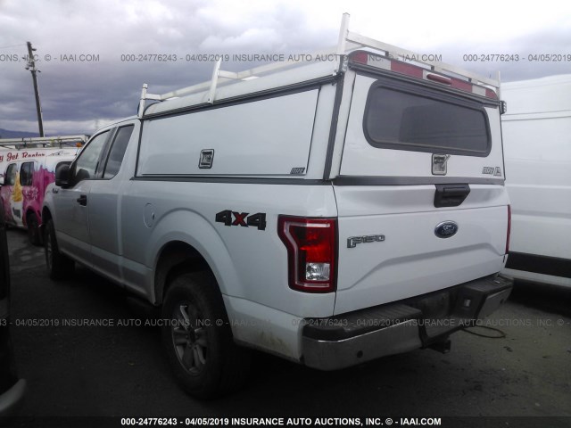 1FTFX1EF3HKC84572 - 2017 FORD F150 SUPER CAB WHITE photo 3