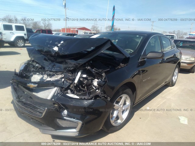 1G1ZC5ST8HF172779 - 2017 CHEVROLET MALIBU LS BLACK photo 2