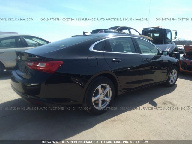 1G1ZC5ST8HF172779 - 2017 CHEVROLET MALIBU LS BLACK photo 4