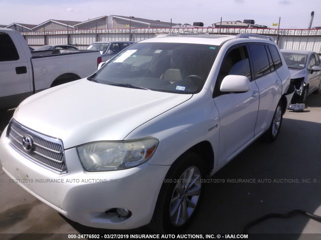 JTEEW44A482016650 - 2008 TOYOTA HIGHLANDER HYBRID LIMITED WHITE photo 2