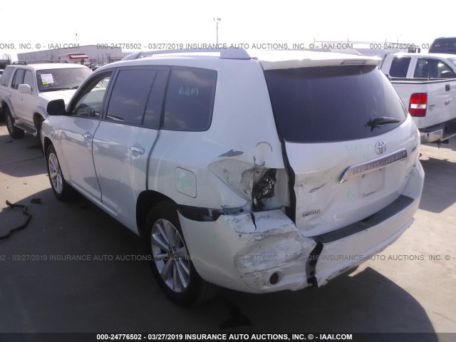 JTEEW44A482016650 - 2008 TOYOTA HIGHLANDER HYBRID LIMITED WHITE photo 3