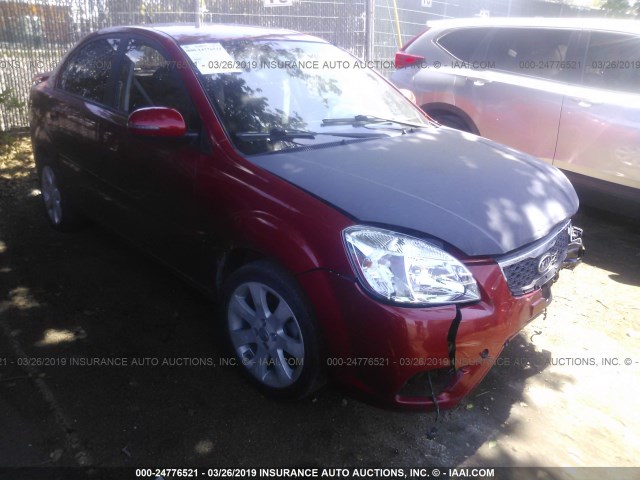 KNADH4A36A6641692 - 2010 KIA RIO LX/SX RED photo 1