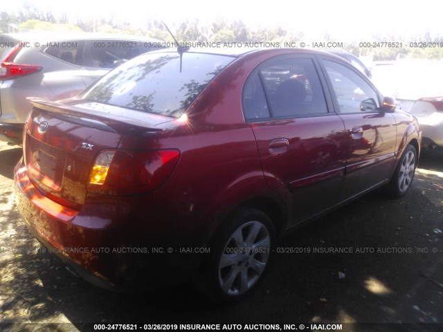 KNADH4A36A6641692 - 2010 KIA RIO LX/SX RED photo 4