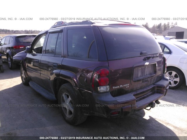 1GNDT13S462177456 - 2006 CHEVROLET TRAILBLAZER LS/LT MAROON photo 3