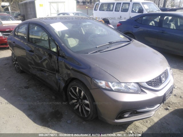 2HGFB2F97FH537315 - 2015 HONDA CIVIC EXL GRAY photo 1