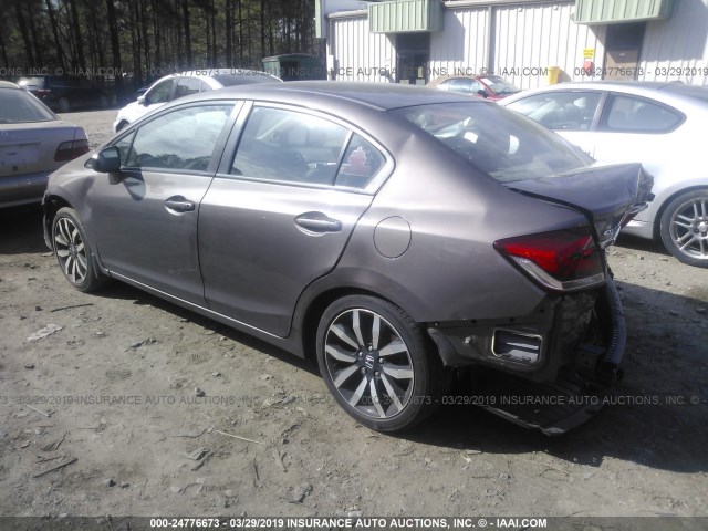 2HGFB2F97FH537315 - 2015 HONDA CIVIC EXL GRAY photo 3