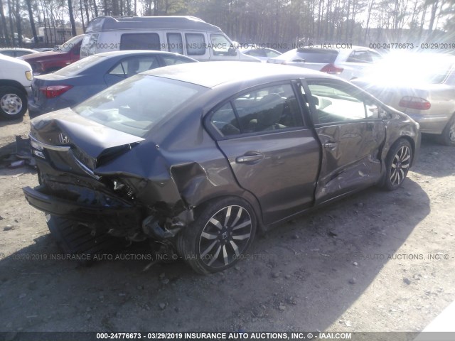 2HGFB2F97FH537315 - 2015 HONDA CIVIC EXL GRAY photo 4