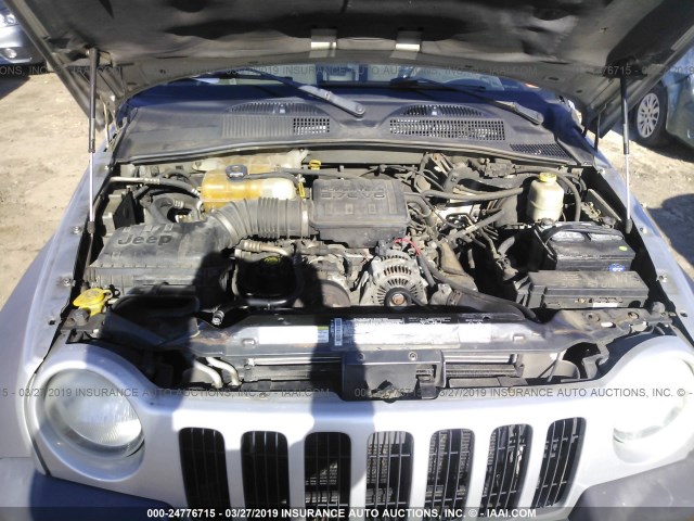 1J4GL48KX3W718587 - 2003 JEEP LIBERTY SPORT/FREEDOM SILVER photo 10