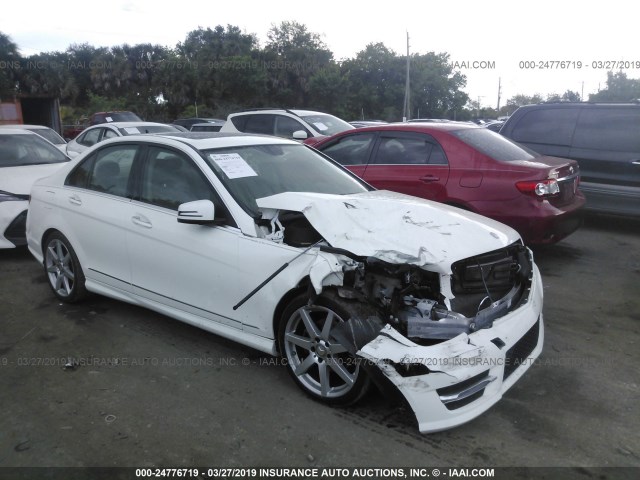 WDDGF4HB1EA958243 - 2014 MERCEDES-BENZ C 250 WHITE photo 1