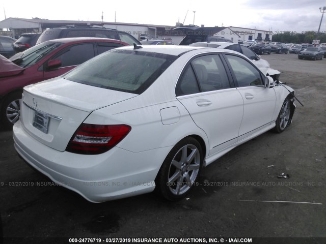 WDDGF4HB1EA958243 - 2014 MERCEDES-BENZ C 250 WHITE photo 4