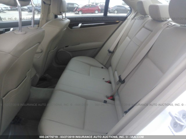 WDDGF4HB1EA958243 - 2014 MERCEDES-BENZ C 250 WHITE photo 8