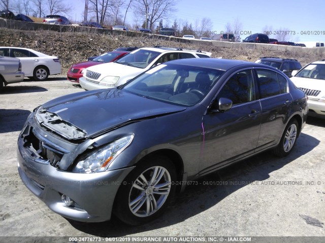 JN1CV6AR2DM756316 - 2013 INFINITI G37 GRAY photo 2