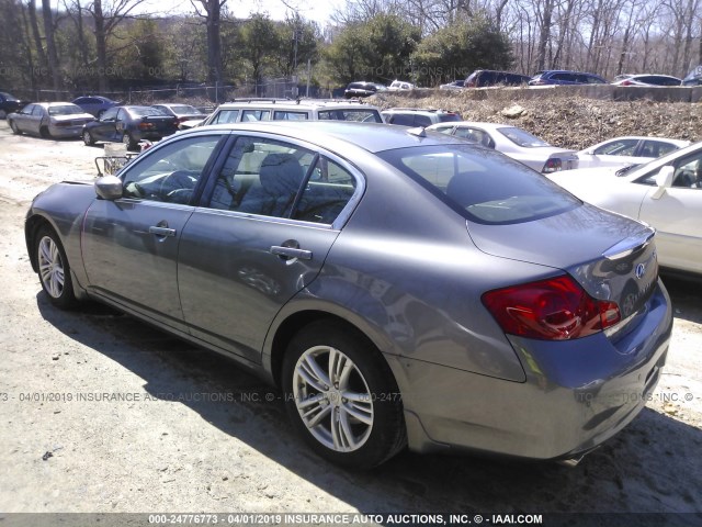 JN1CV6AR2DM756316 - 2013 INFINITI G37 GRAY photo 3