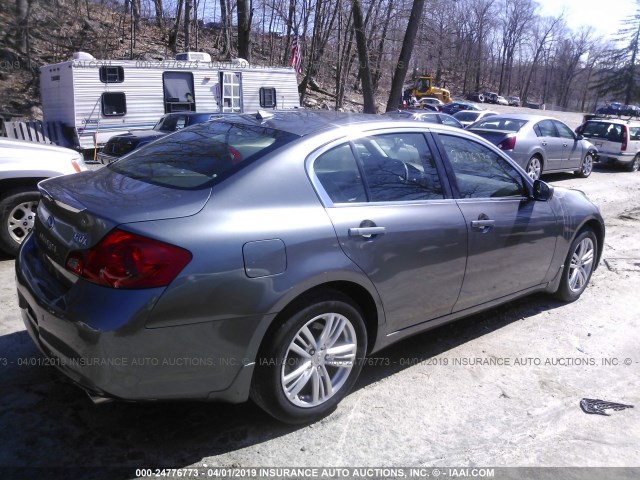 JN1CV6AR2DM756316 - 2013 INFINITI G37 GRAY photo 4