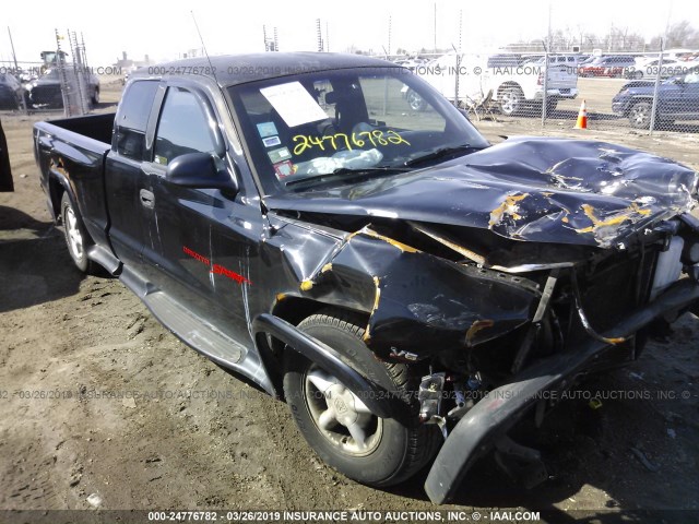 1B7GL22XXWS571312 - 1998 DODGE DAKOTA BLACK photo 1