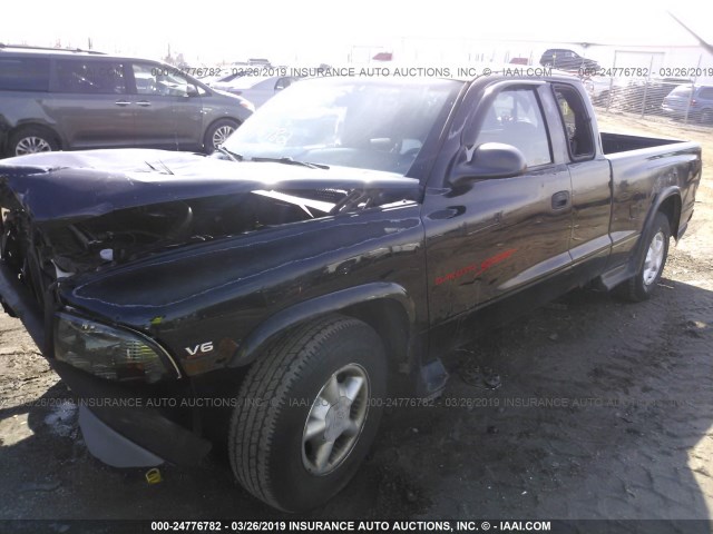 1B7GL22XXWS571312 - 1998 DODGE DAKOTA BLACK photo 2