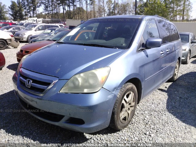 5FNRL38695B117643 - 2005 HONDA ODYSSEY EXL BLUE photo 2