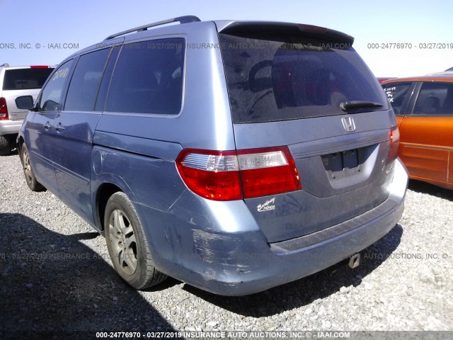 5FNRL38695B117643 - 2005 HONDA ODYSSEY EXL BLUE photo 3