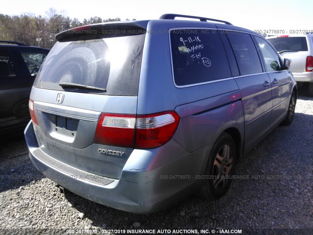 5FNRL38695B117643 - 2005 HONDA ODYSSEY EXL BLUE photo 4