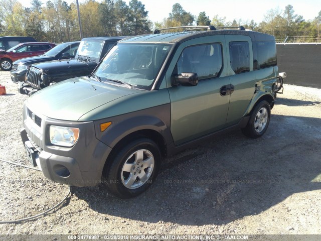 5J6YH28593L045622 - 2003 HONDA ELEMENT EX GREEN photo 2