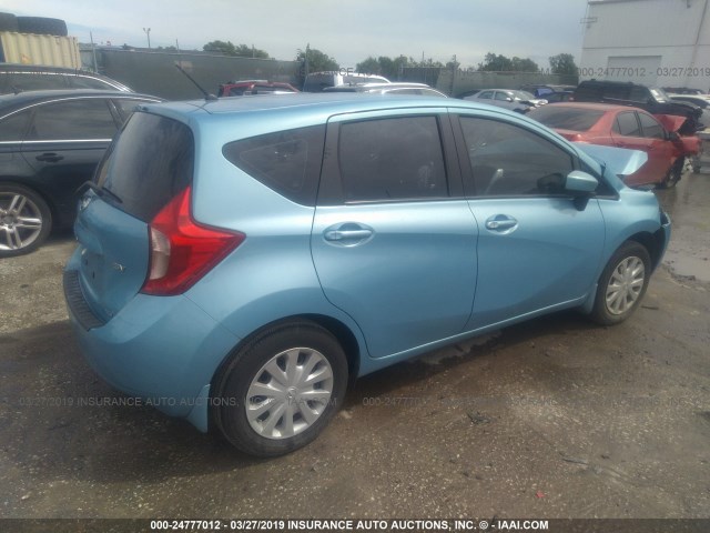 3N1CE2CP4FL429546 - 2015 NISSAN VERSA NOTE S/S PLUS/SV/SL/SR Light Blue photo 4