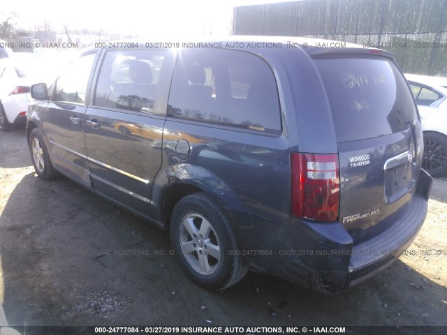 1D8HN54P68B114577 - 2008 DODGE GRAND CARAVAN SXT BLUE photo 3