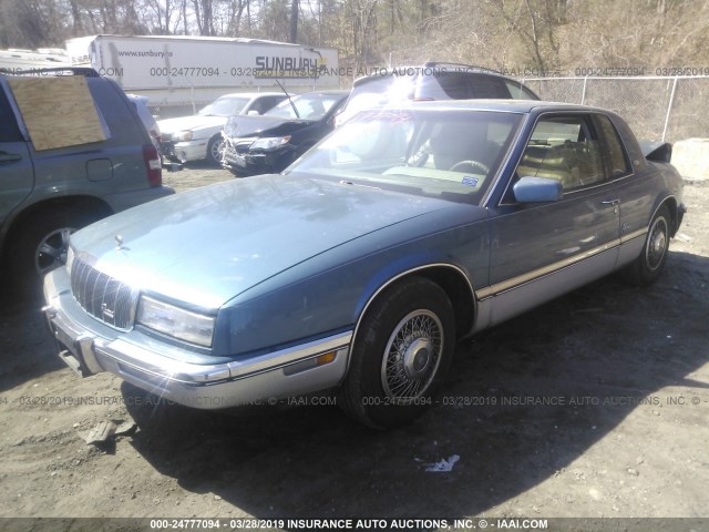 1G4EZ13L1NU402886 - 1992 BUICK RIVIERA BLUE photo 2