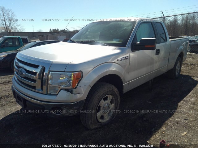 1FTEX1EMXBFC56813 - 2011 FORD F150 SUPER CAB SILVER photo 2