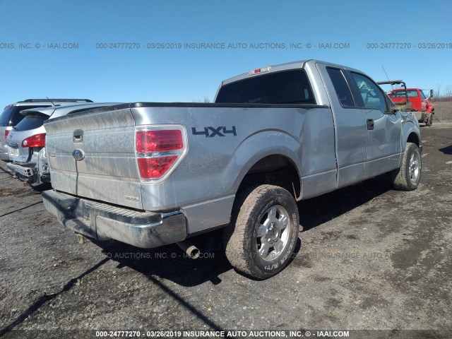 1FTEX1EMXBFC56813 - 2011 FORD F150 SUPER CAB SILVER photo 4