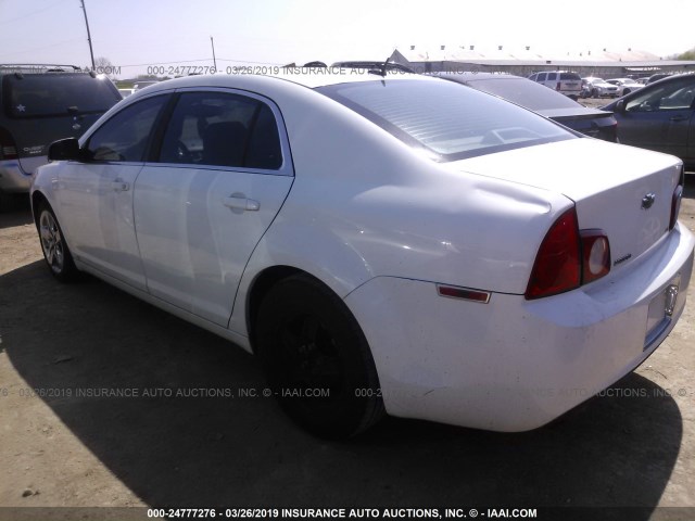 1G1ZG57B494104593 - 2009 CHEVROLET MALIBU LS WHITE photo 3