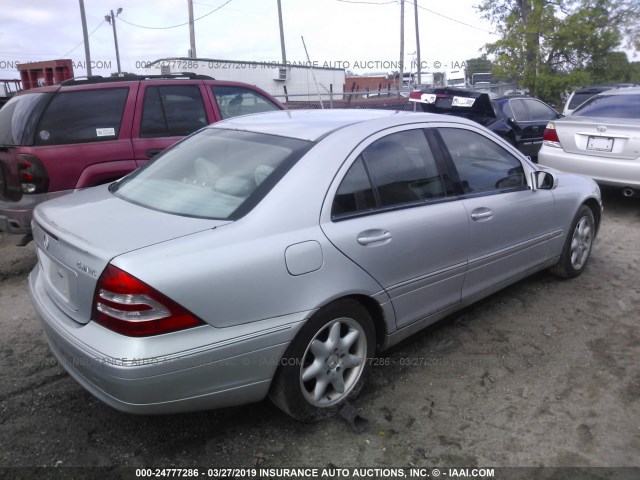 WDBRF81J73F424304 - 2003 MERCEDES-BENZ C 240 4MATIC SILVER photo 4