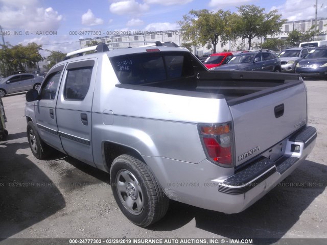 2HJYK16206H538466 - 2006 HONDA RIDGELINE RT SILVER photo 3