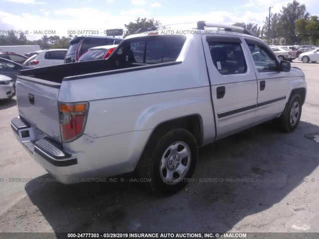 2HJYK16206H538466 - 2006 HONDA RIDGELINE RT SILVER photo 4