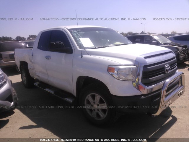 5TFRM5F16EX072960 - 2014 TOYOTA TUNDRA DOUBLE CAB SR/SR5 WHITE photo 1