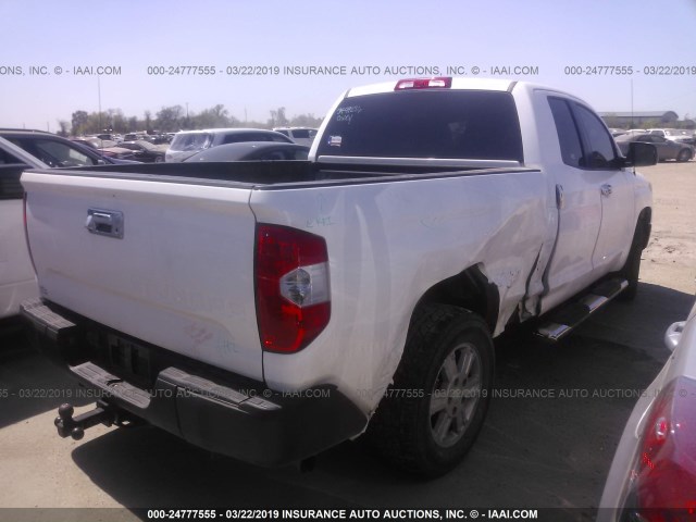 5TFRM5F16EX072960 - 2014 TOYOTA TUNDRA DOUBLE CAB SR/SR5 WHITE photo 4