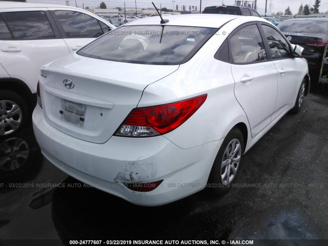 KMHCT4AE4DU480009 - 2013 HYUNDAI ACCENT GLS/GS WHITE photo 4