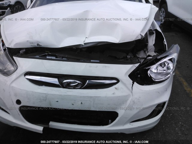 KMHCT4AE4DU480009 - 2013 HYUNDAI ACCENT GLS/GS WHITE photo 6