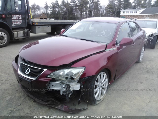 JTHCK262462004298 - 2006 LEXUS IS 250 RED photo 2