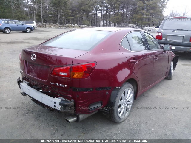 JTHCK262462004298 - 2006 LEXUS IS 250 RED photo 4