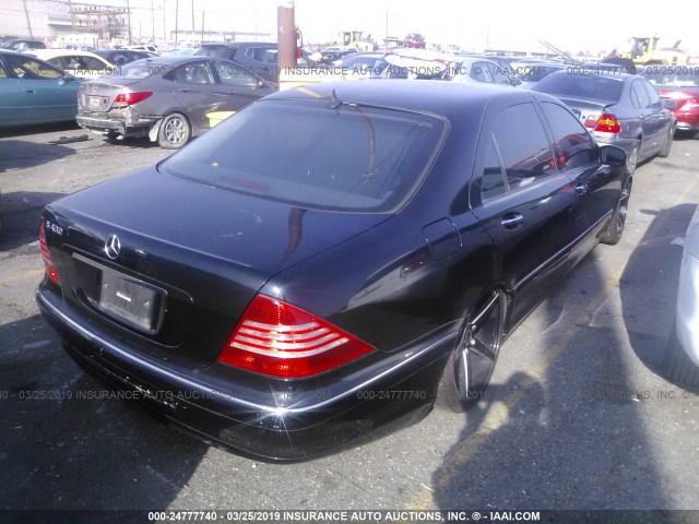 WDBNG70J62A314394 - 2002 MERCEDES-BENZ S 430 BLACK photo 4