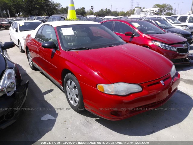 2G1WW12E949285972 - 2004 CHEVROLET MONTE CARLO LS RED photo 1